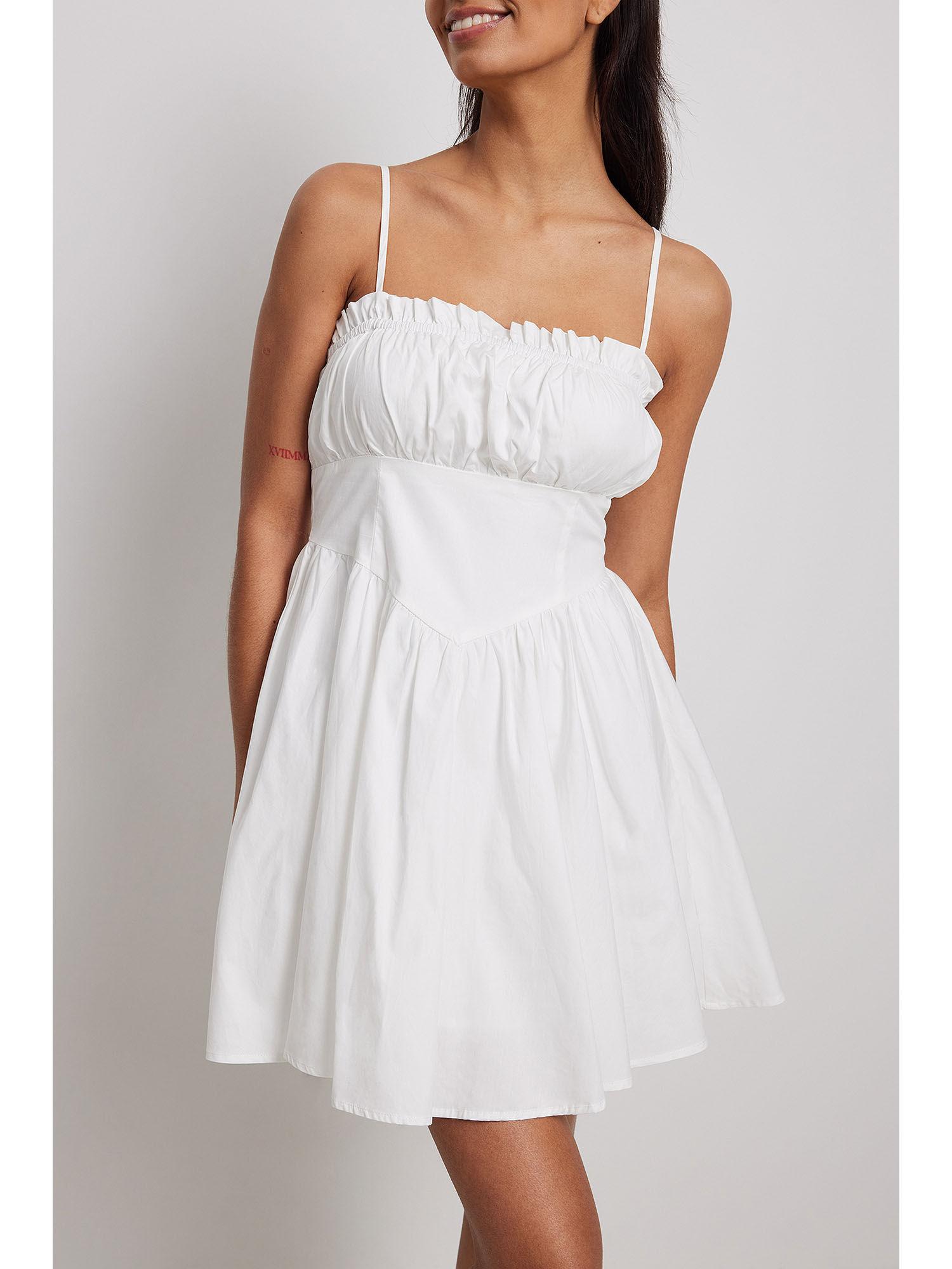 women white solid-plain mini dress