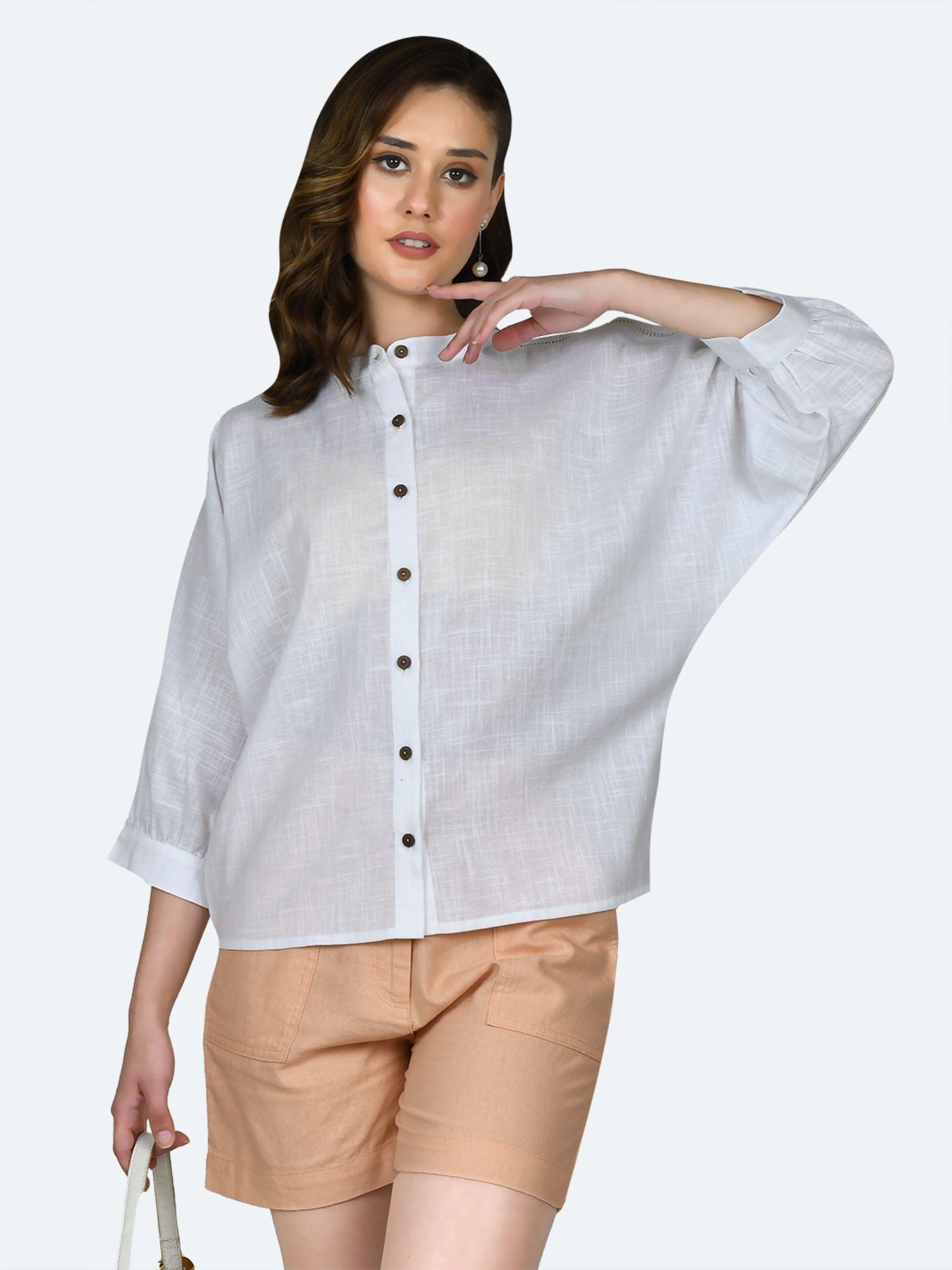 women white solid shirt