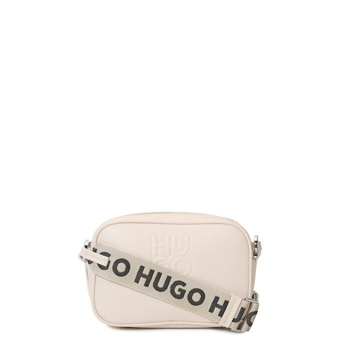 women white solid small pu crossbody bag with logo