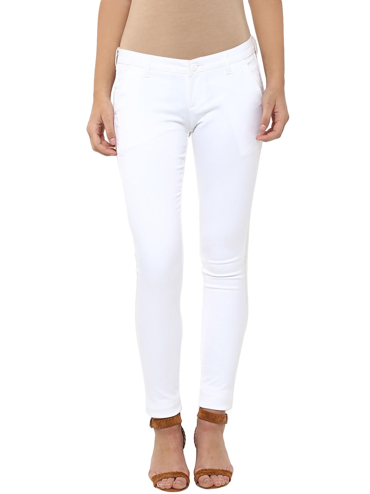 women white solid trouser