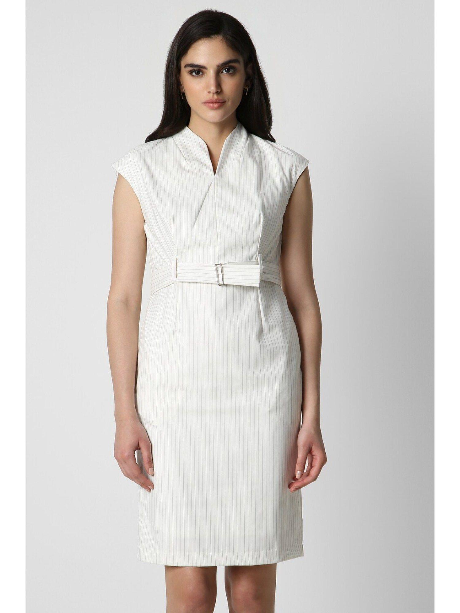 women white stripe formal dress