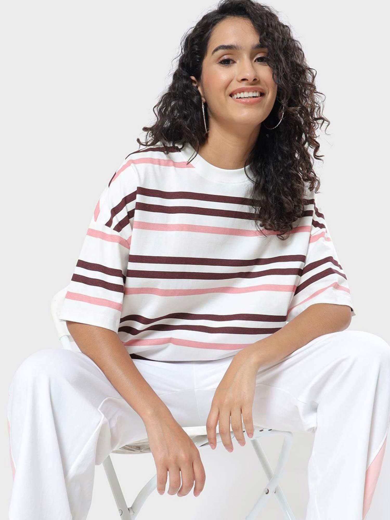 women white stripes oversized t-shirt