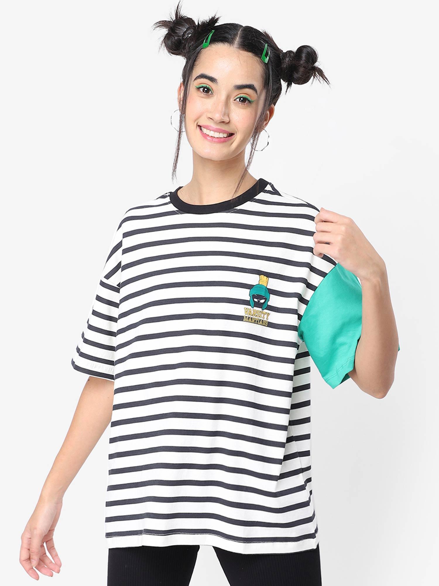 women white stripes oversized t-shirt