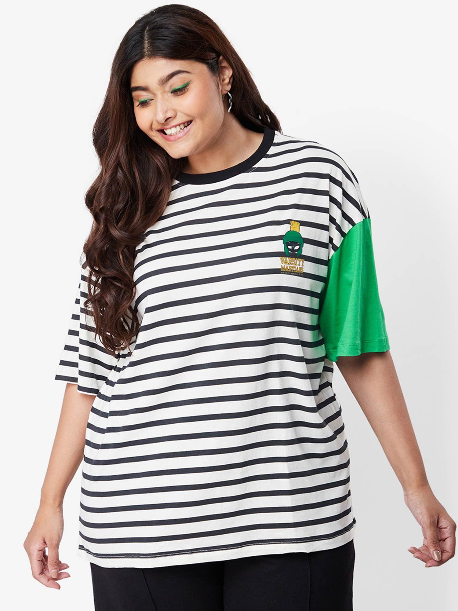 women white stripes oversized t-shirt