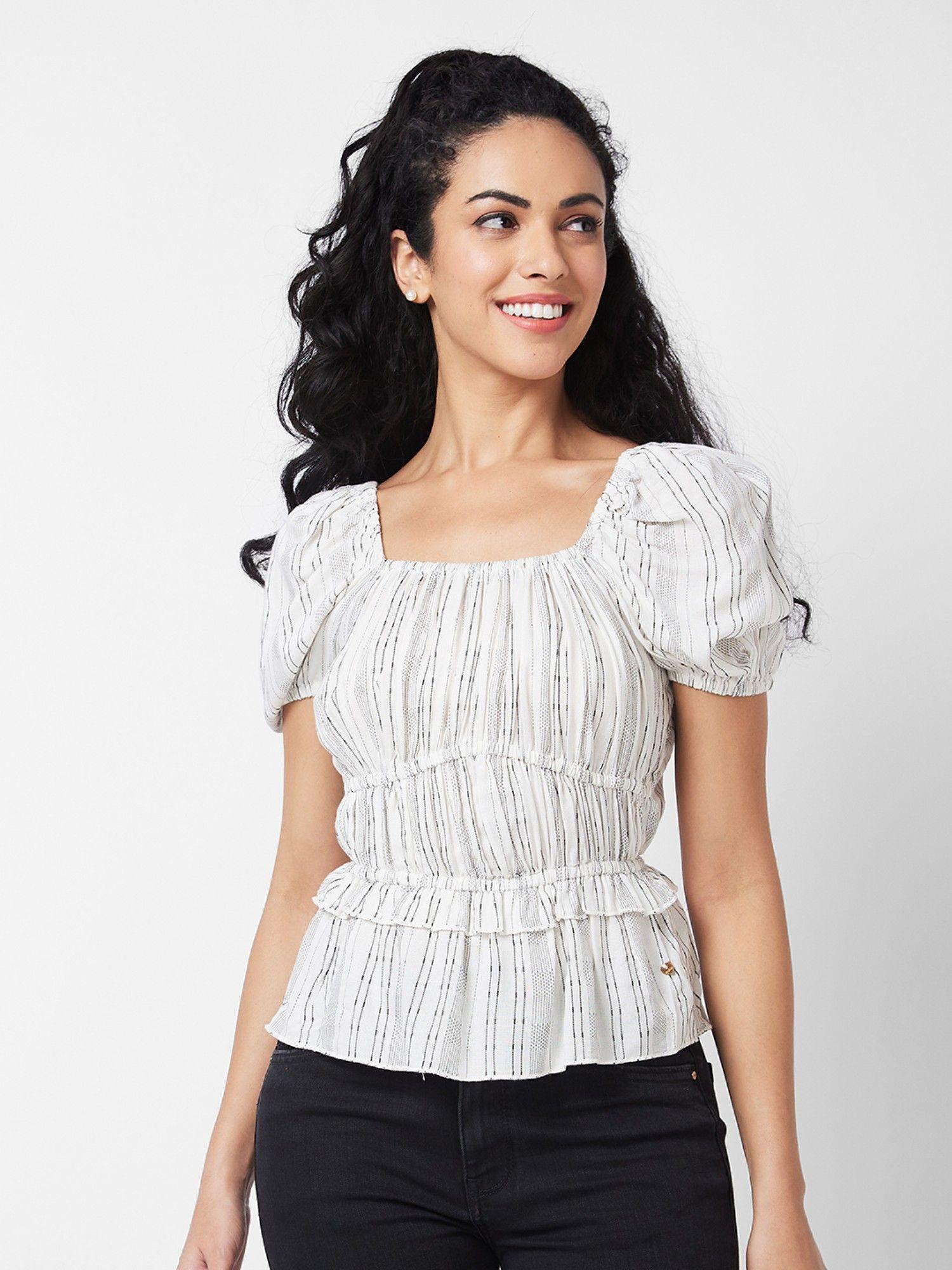 women white stripes top