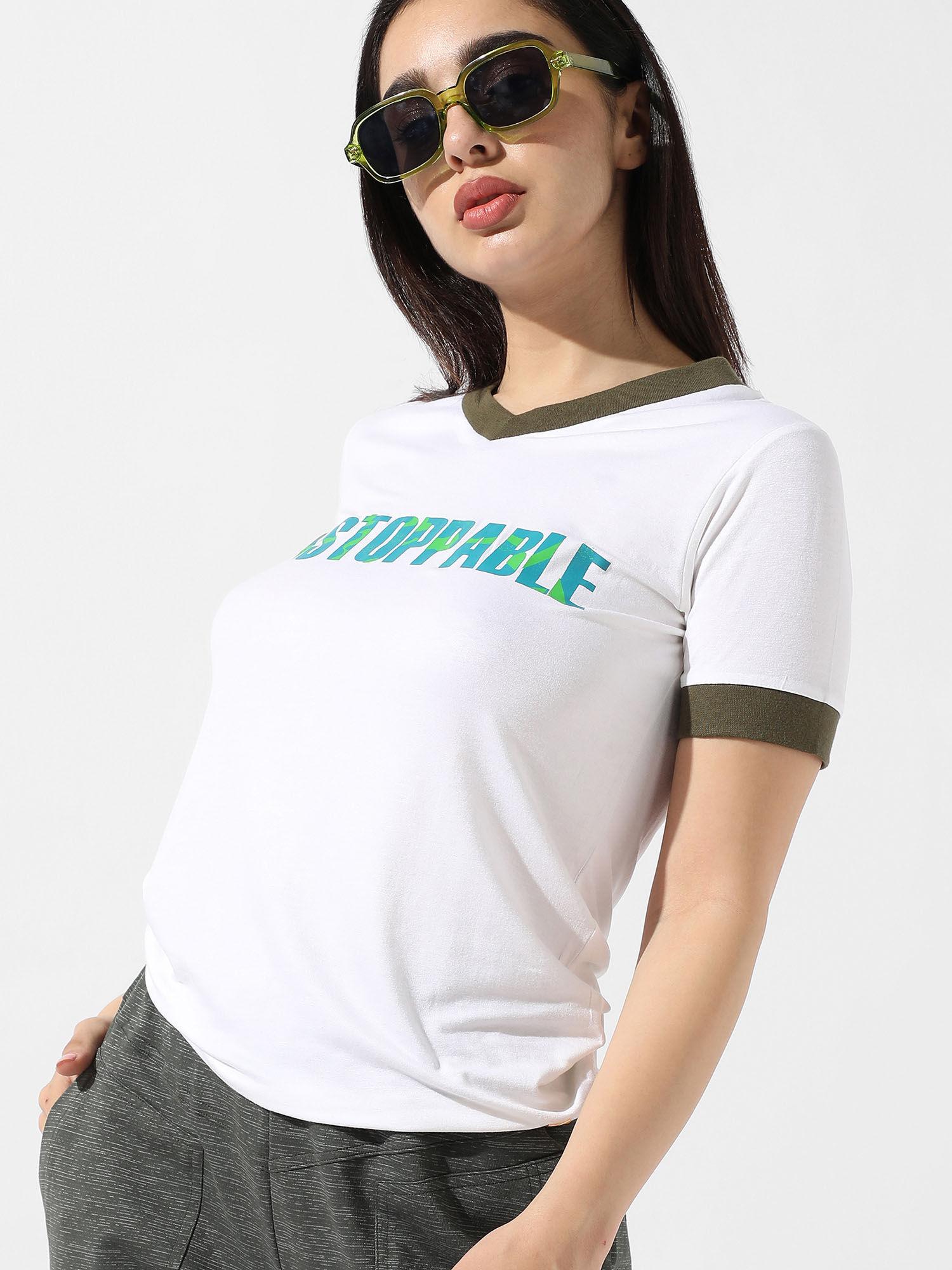 women white typographic print top