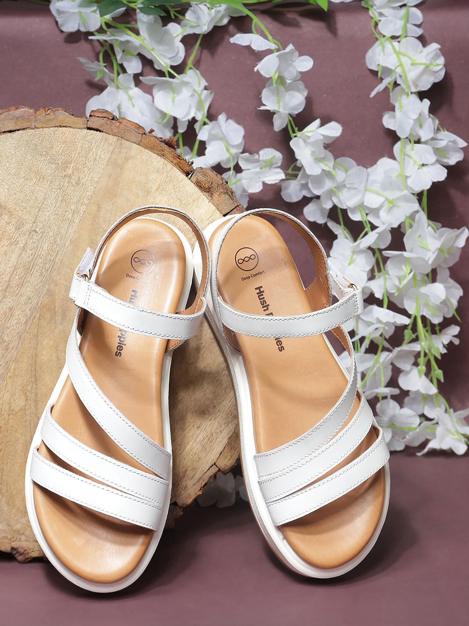 women white velcro heel sandals