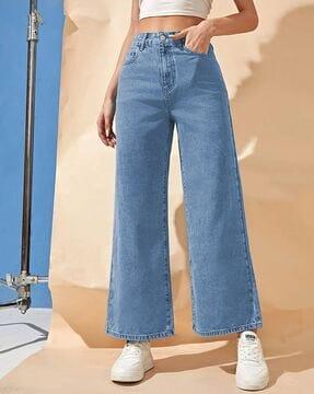 women wide jeans with 5 pocket-styling