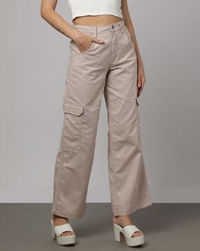 women wide leg cargo trousers