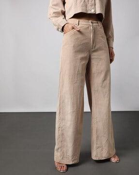 women wide-leg corduroy trousers