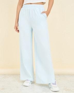 women wide leg joggers with slit