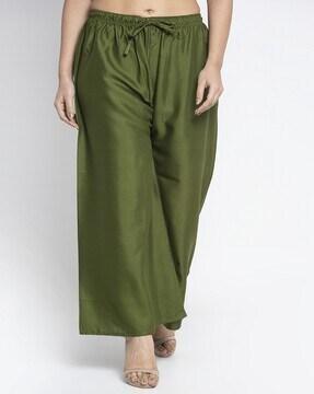 women wide leg palazzos with drawstring waist