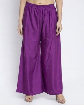 women wide leg palazzos with elasticated waist