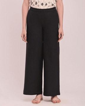 women wide-leg pants with insert pockets