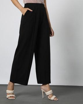 women wide-leg pants with pintucks