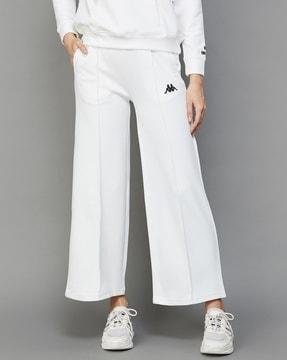 women wide leg pleat-front pants