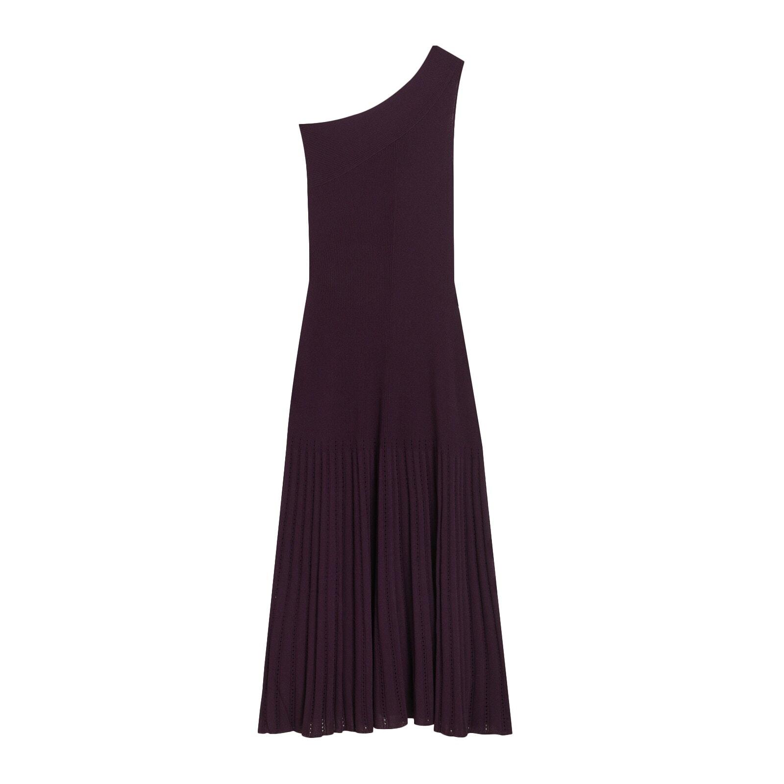 women wine asymmetric midaxi knit dress