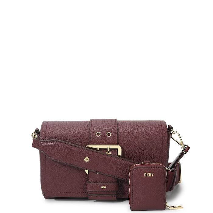 women wine solid flap crossbody bag with buckle