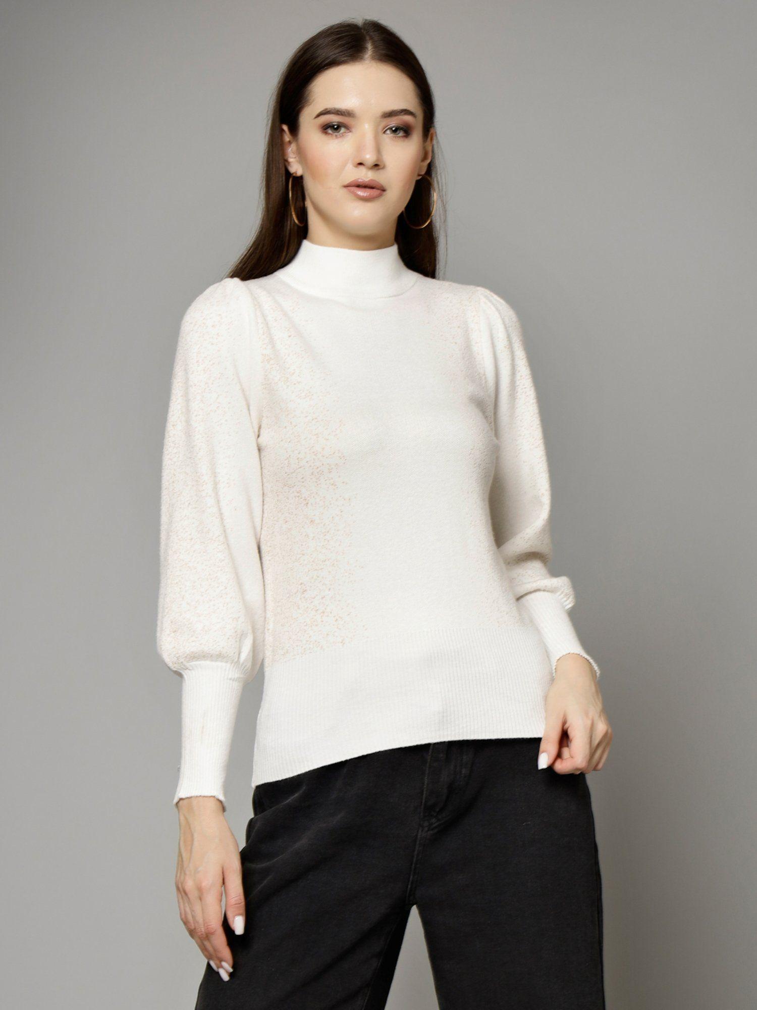 women winter wear cream stylised top