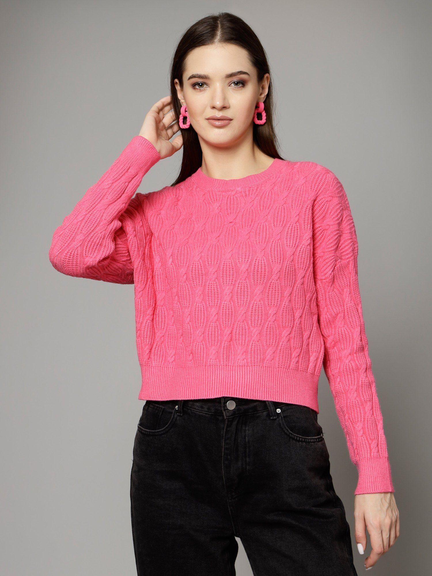 women winter wear pink stylished top