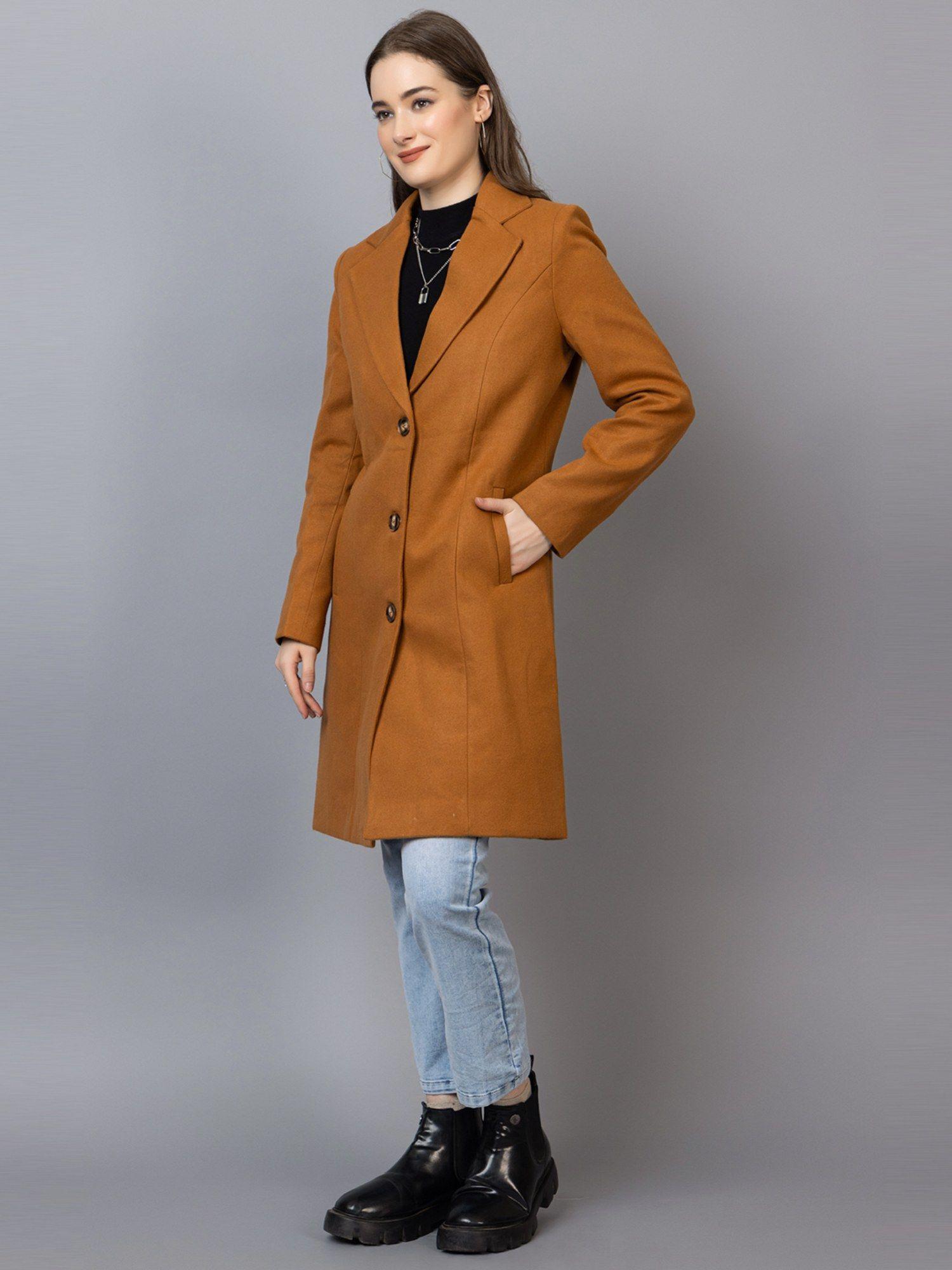 women winter wear stylish brown coat