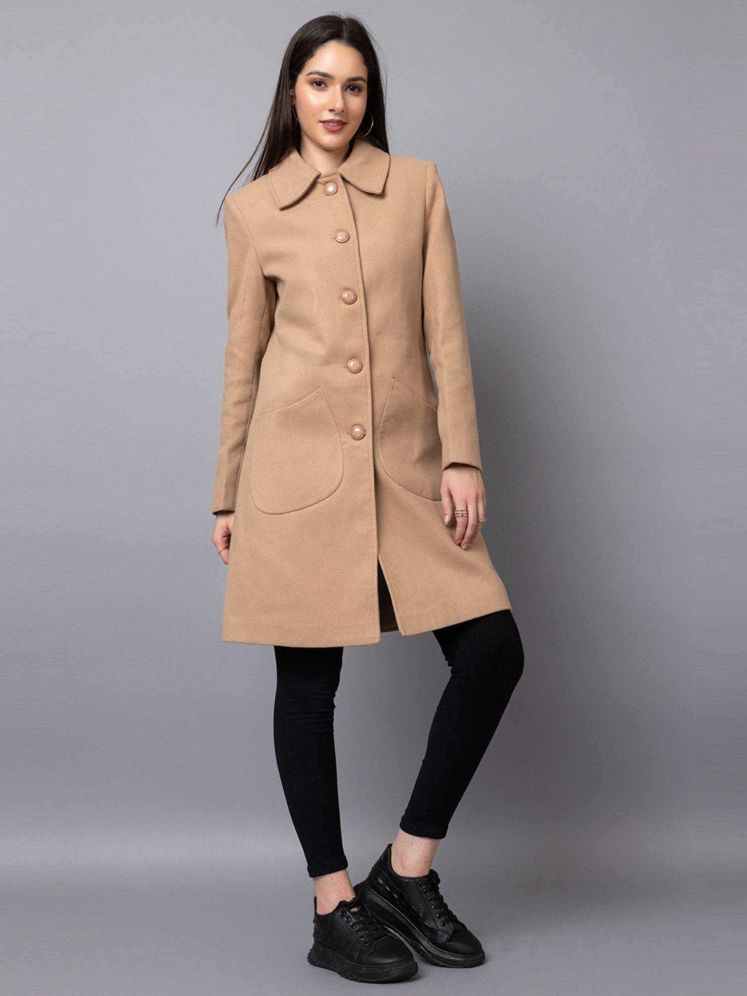 women winter wear stylish brown coat