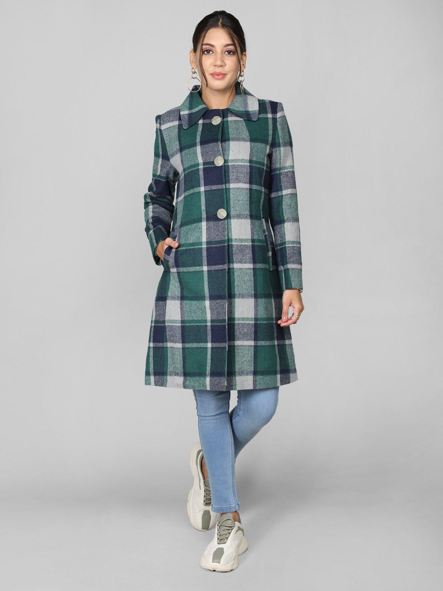 women winter wear stylish green coat