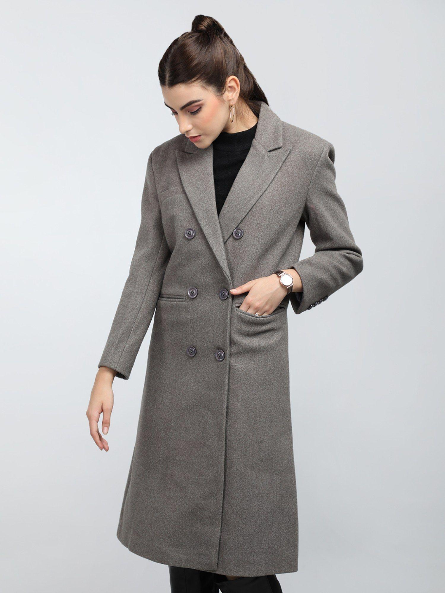 women winter wear stylish grey coat