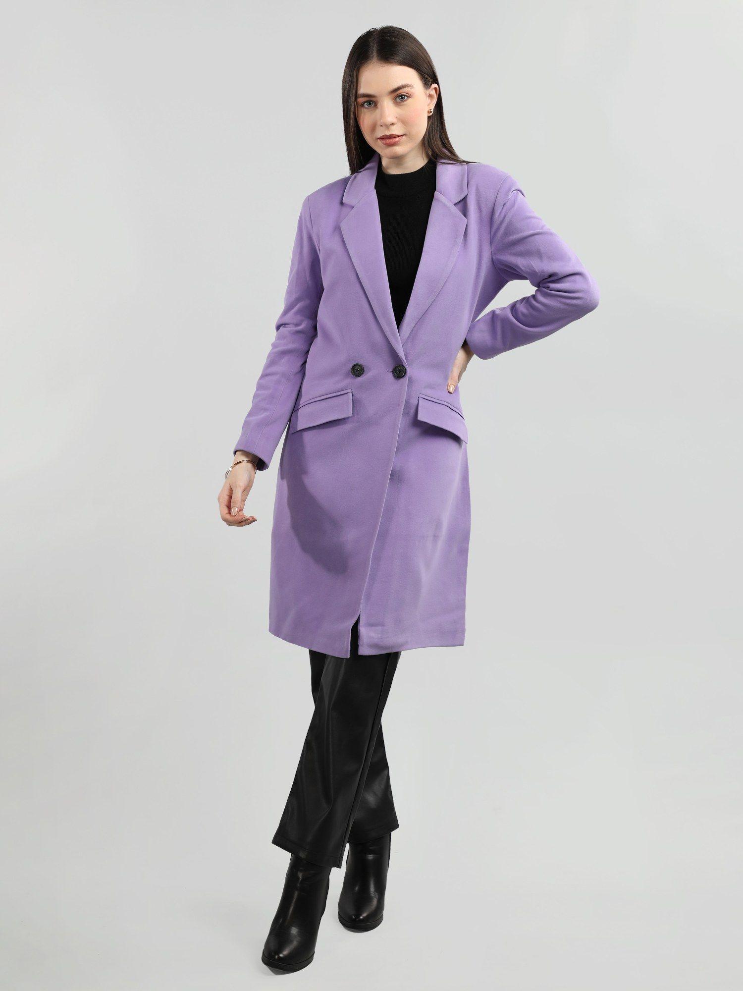 women winter wear stylish lavender coat