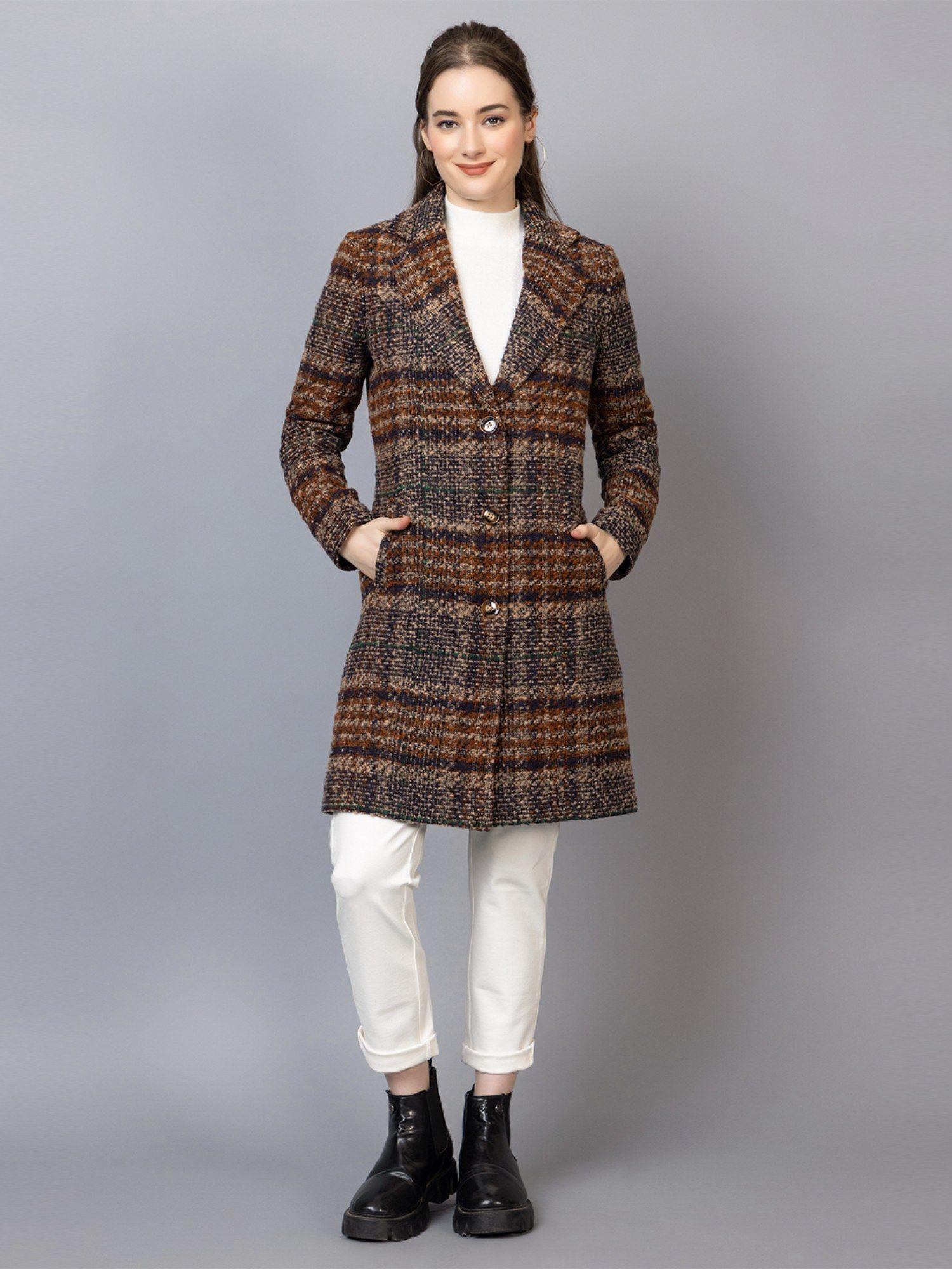 women winter wear stylish multicolor coat