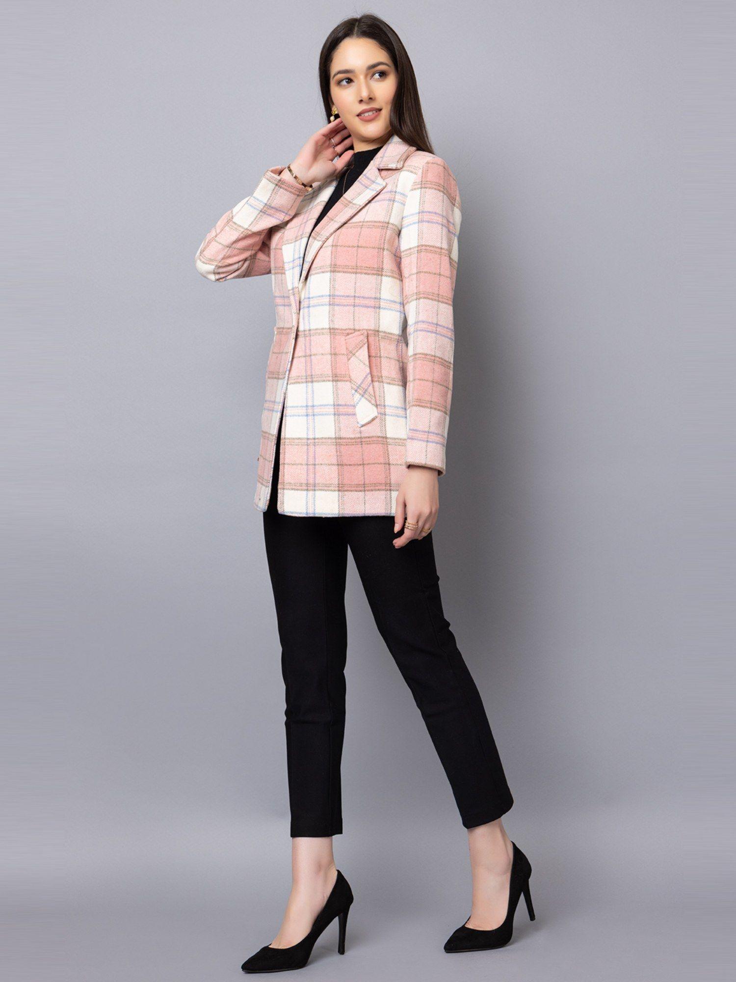 women winter wear stylish pink coat