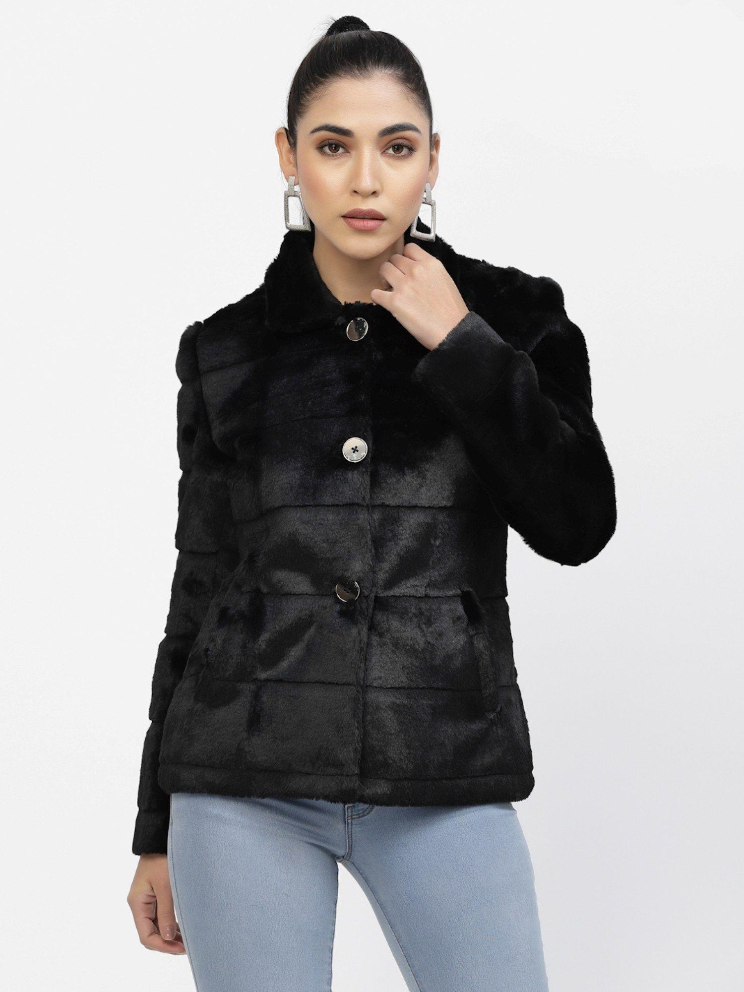 women winterwear black short winter coats