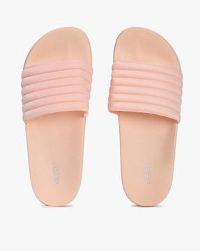 women women quilted slides