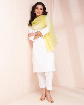 women woven cotton silk stole