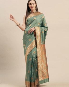 women woven ethnic motifs saree