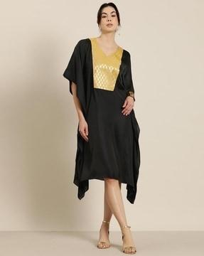 women woven kaftan dress