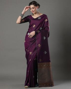 women woven saree with blouse piece