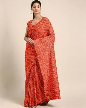 women woven saree with contrast border