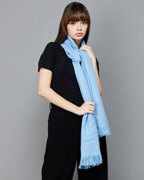 women woven stole with fringes