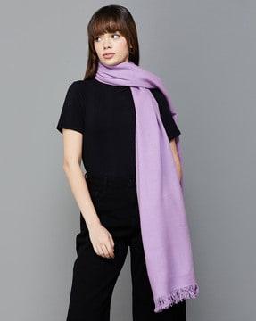 women woven stole with fringes