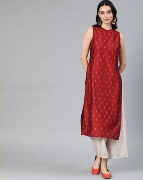 women woven straight kurta