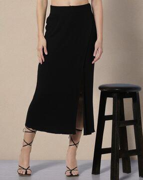 women wrap skirt with front slit