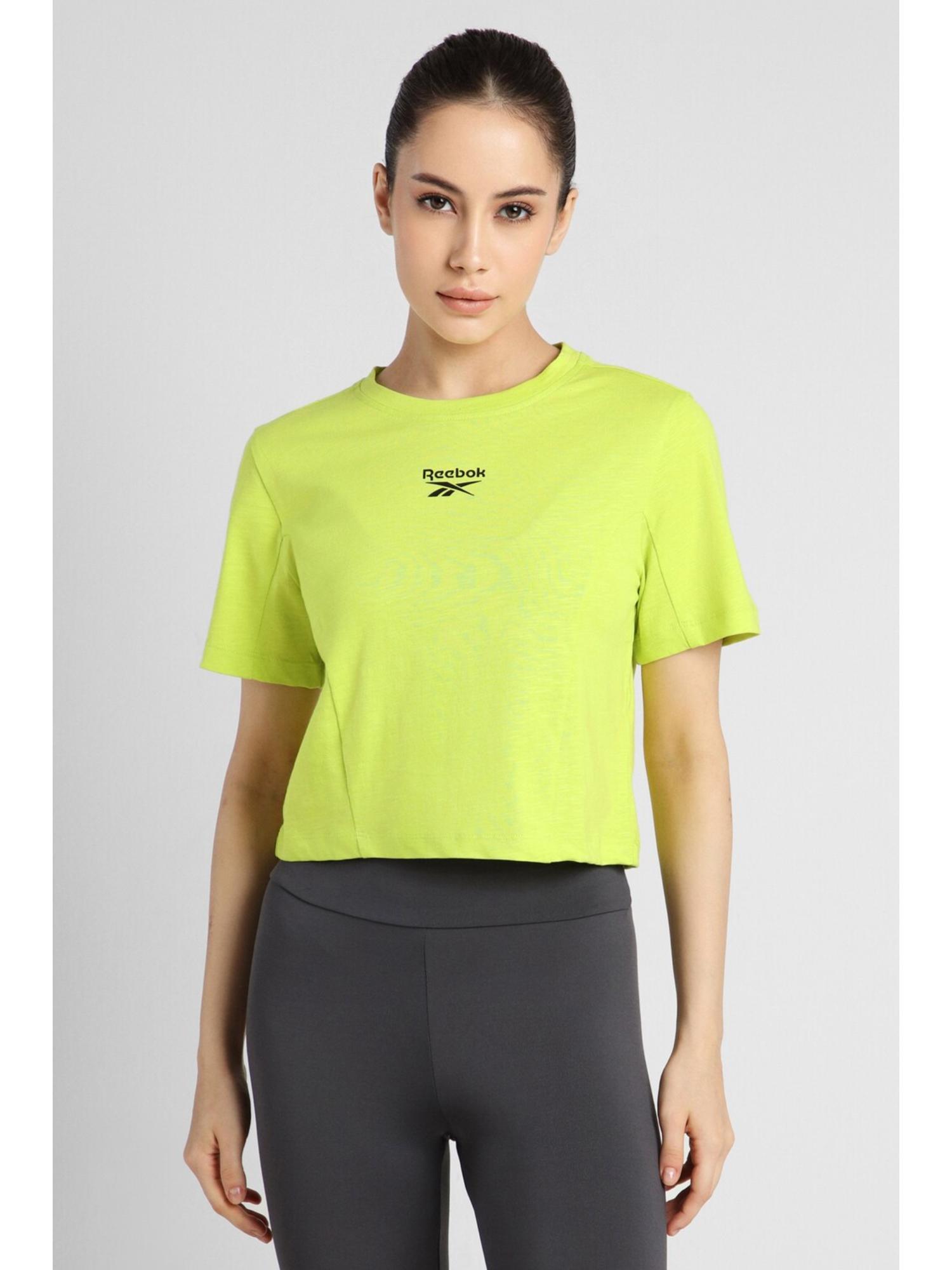 women yellow athleisure t-shirt