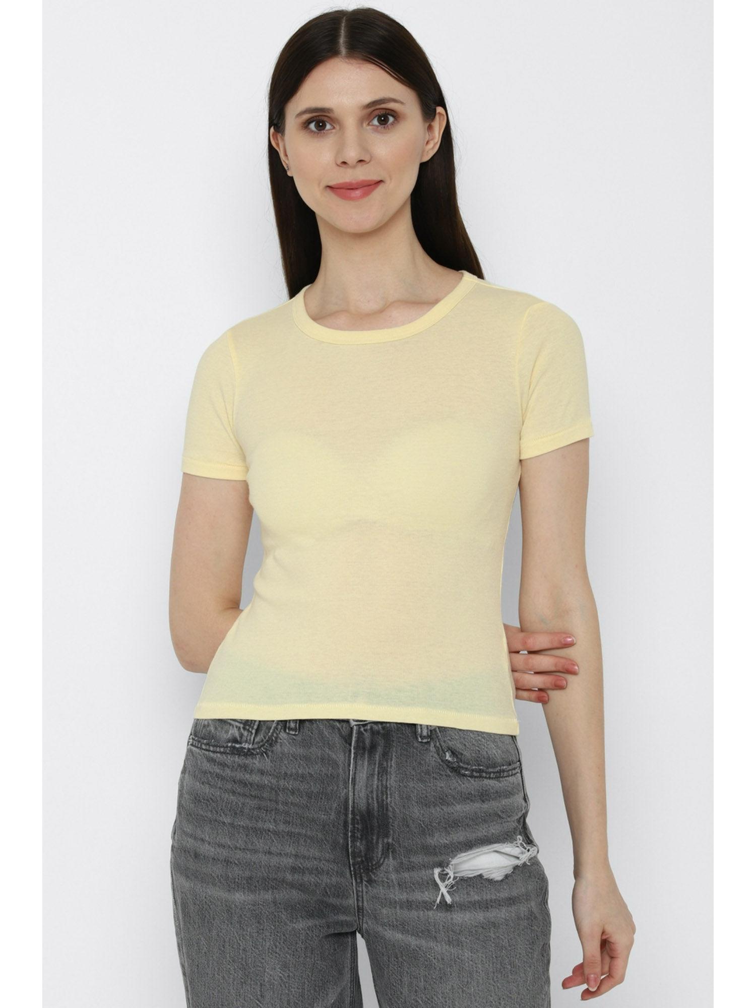 women yellow baby t-shirt