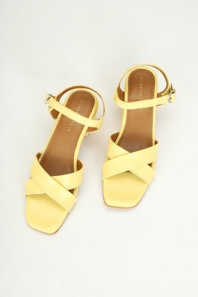 women yellow casual heels