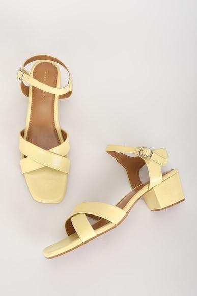 women yellow casual heels