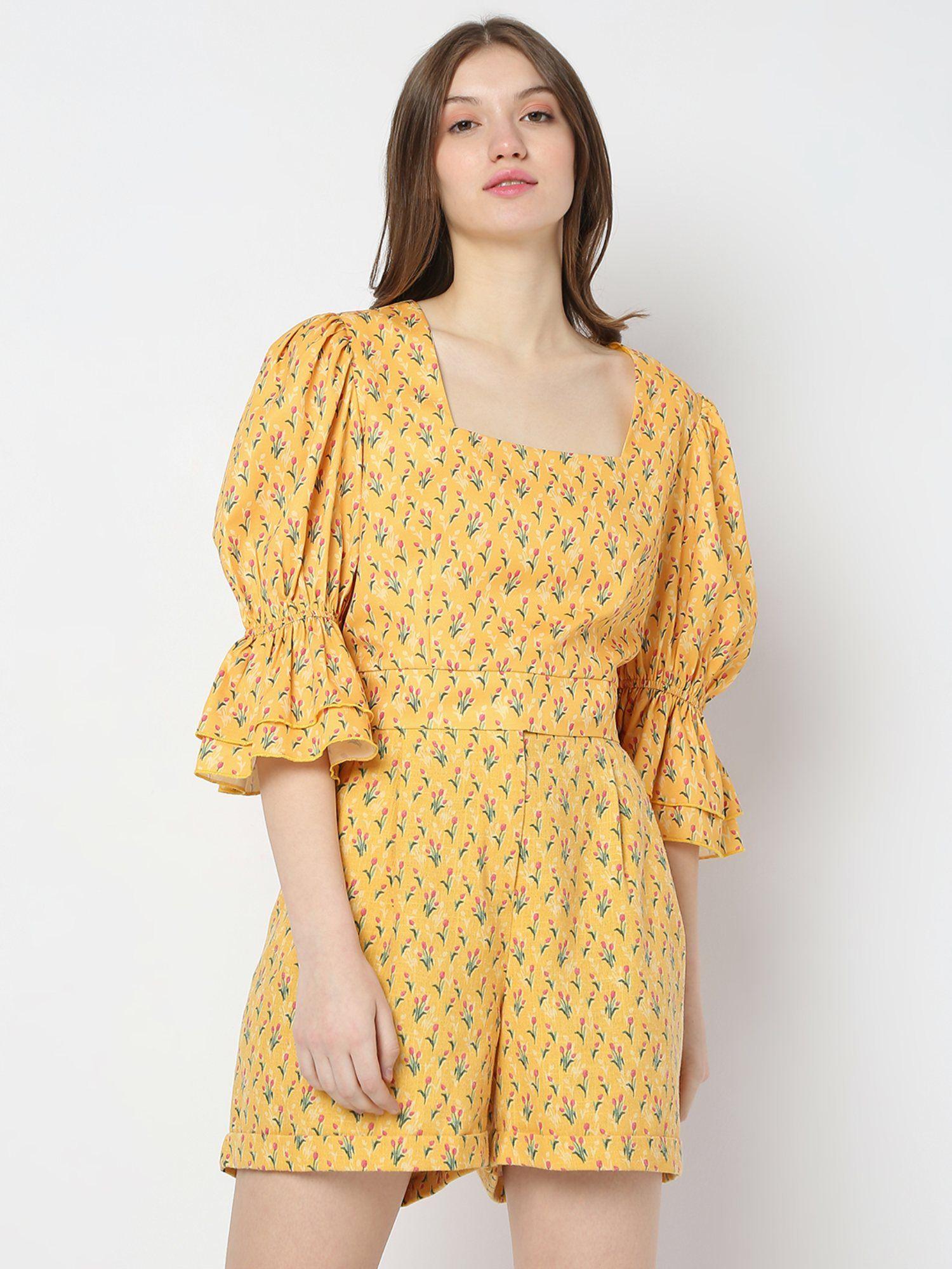 women yellow casual top