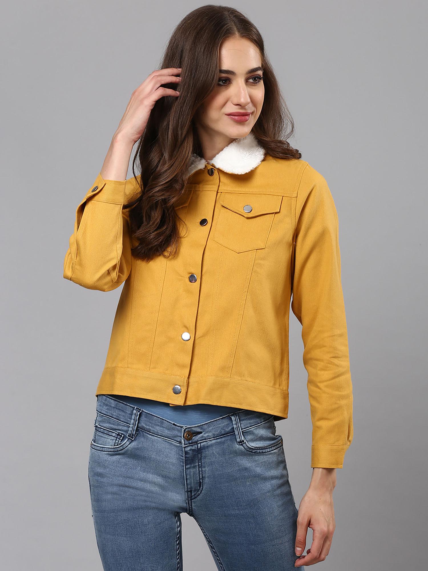 women yellow color jacket