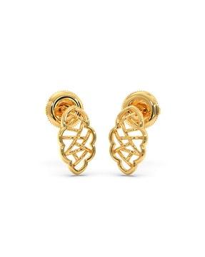 women yellow gold bali stud earrings