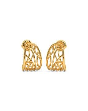 women yellow gold bali stud earrings